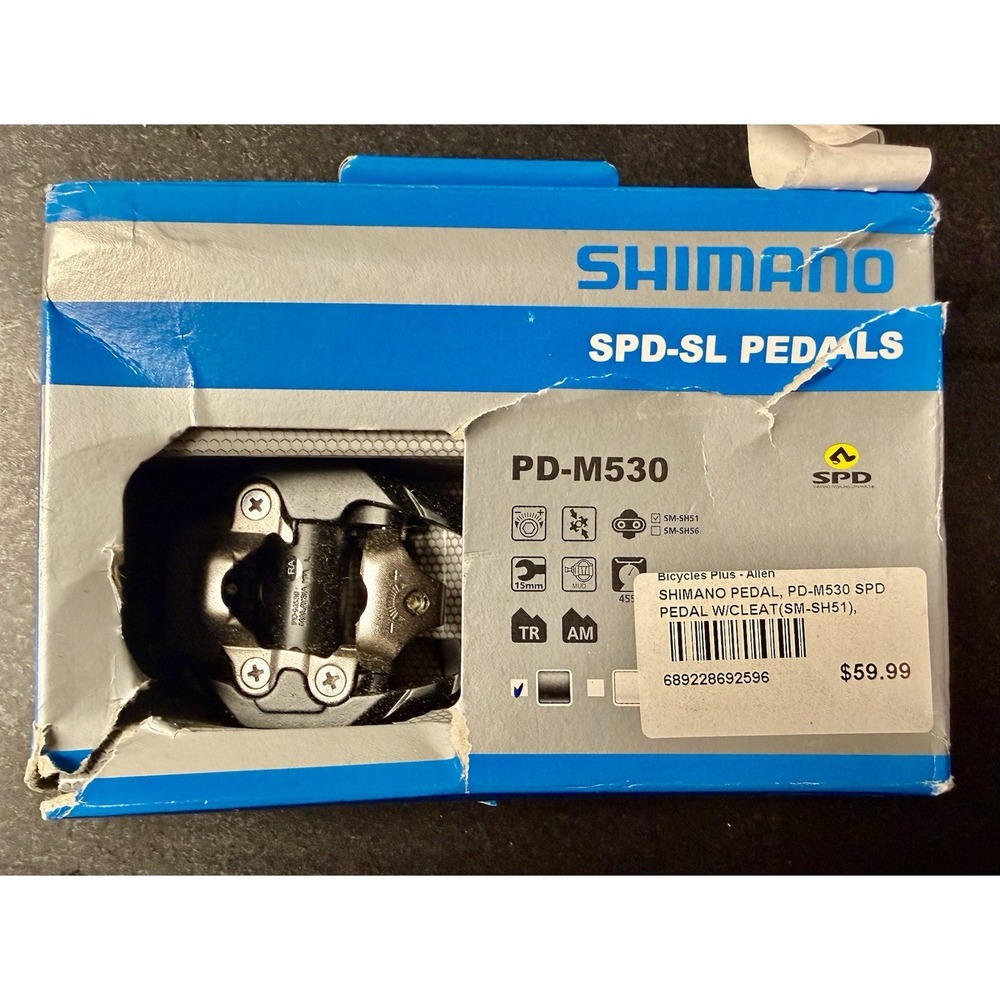 Shimano PD-M530 SPD Trail Pedals Clipless MTB Bicycle EPDM530 NOS Discontinued